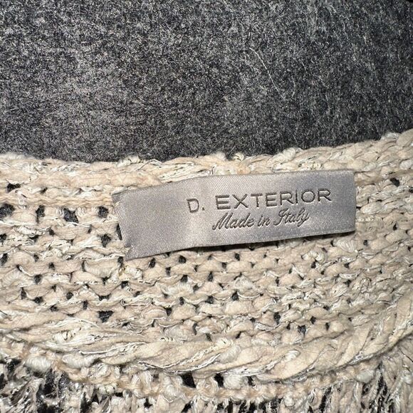 D. EXTERIOR Made in Italy Silver Metallic Floral Sparkle Knit Top Sweater Size M - Picture 12 of 12